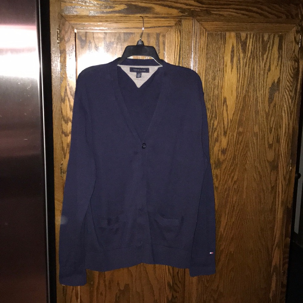 Tommy Hilfiger classic navy blue cardigan- size XL